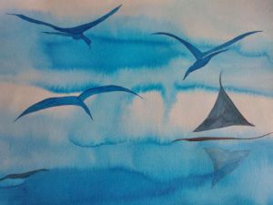 Voir le détail de cette oeuvre: oiseaux bleus